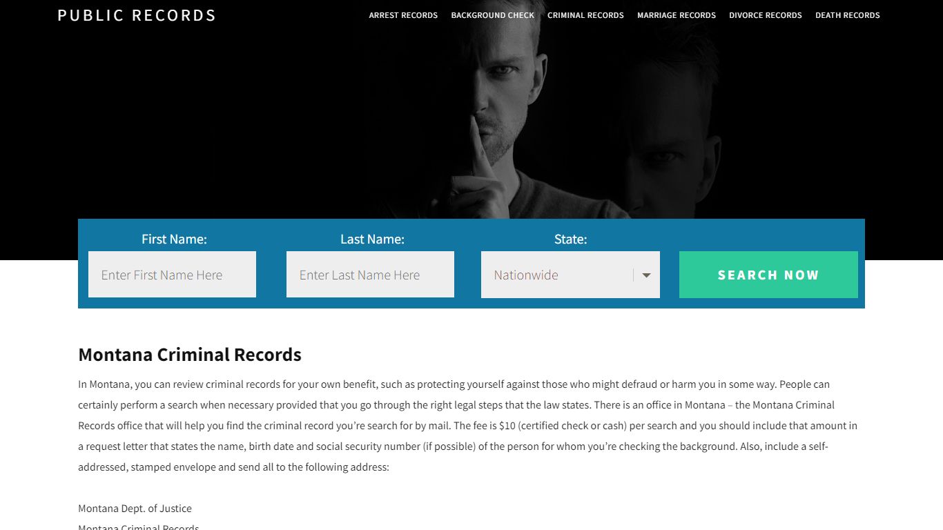 Montana criminal records - Public Records